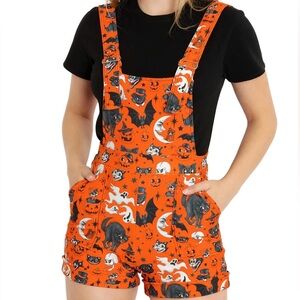 NWT Blackmilk Trick or Treat Pumpkin Short Overalls
